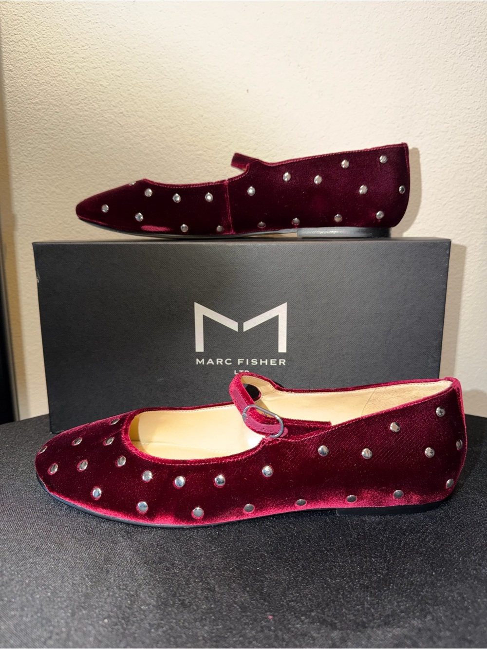 Marc Fisher “Elizza” Embellished Mary Jane Flats